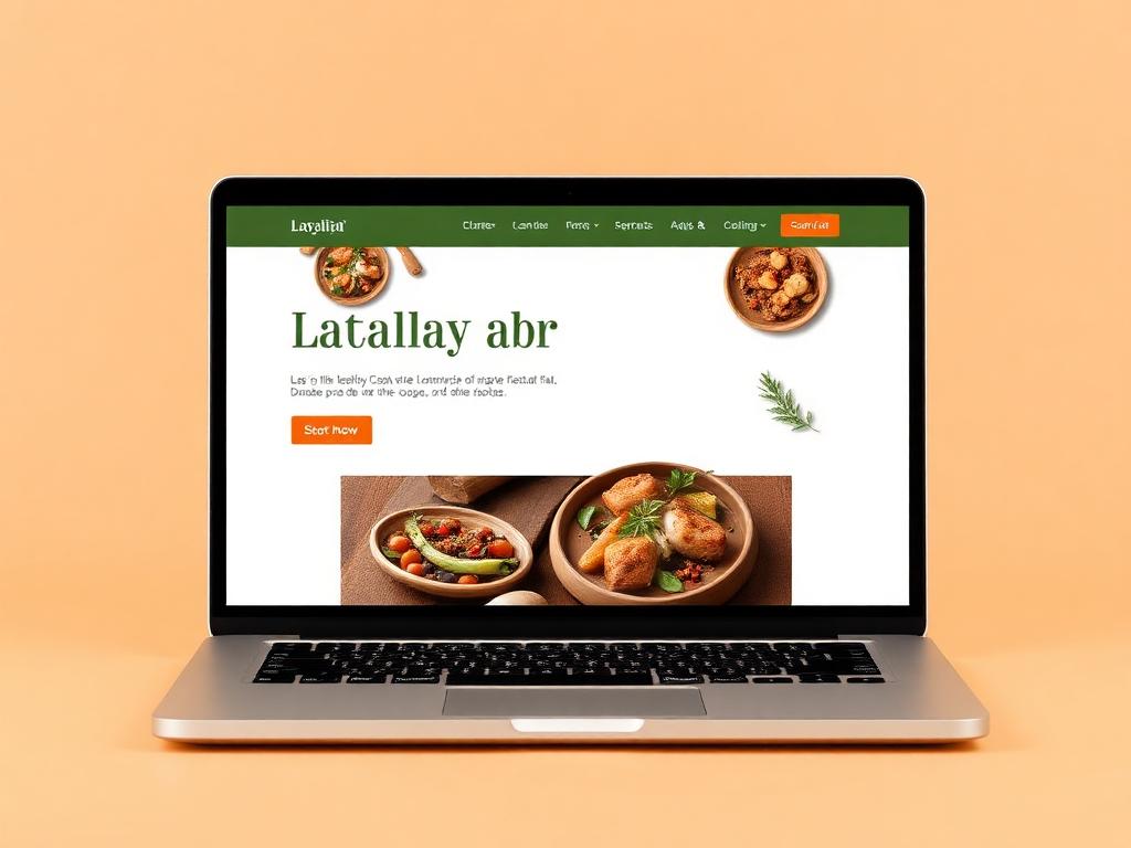Mockup del sito web per un ristorante